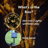What's in the Box? Solar Fairy Lights and a 2200mAh Solar Powered battery.