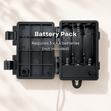 Open battery pack for a Christmas wreath, requires 3 x AA batteries, not included