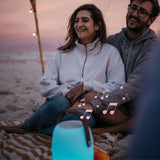 Bluetooth Speaker Lantern showing music playing.