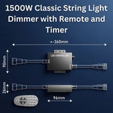 1500W Classic String Light Dimmer with Remote and Timer on a dark blue background