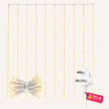 Curtain Fairy lights with plug and Stellar Lighting logo on a white background