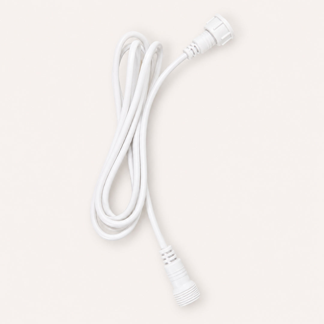 Festoon 4m Heavy-Duty Extension cable in white with connector plug and socket ends
