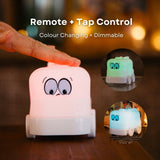 Lightie Truck night light shown in multiple colour modes with remote and tap control and colour changing and dimmable callouts