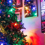 Multicolour Classic String Lights with colourful G40 globe bulbs strung across a South African Christmas or festive outdoor display creating a vibrant seasonal atmosphere