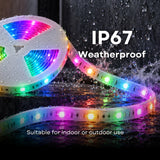 RGBIC LED strip light splashed with water, IP67 weatherproof for indoor or outdoor use