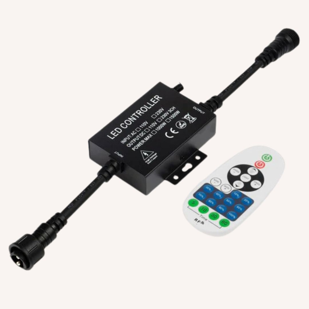 LED controller with remote on a white background