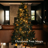 Ultimate Clear Fairy Lights with 100 warm white LEDs on clear cable wrapped around a decorated Christmas tree creating a soft continuous warm white shimmer