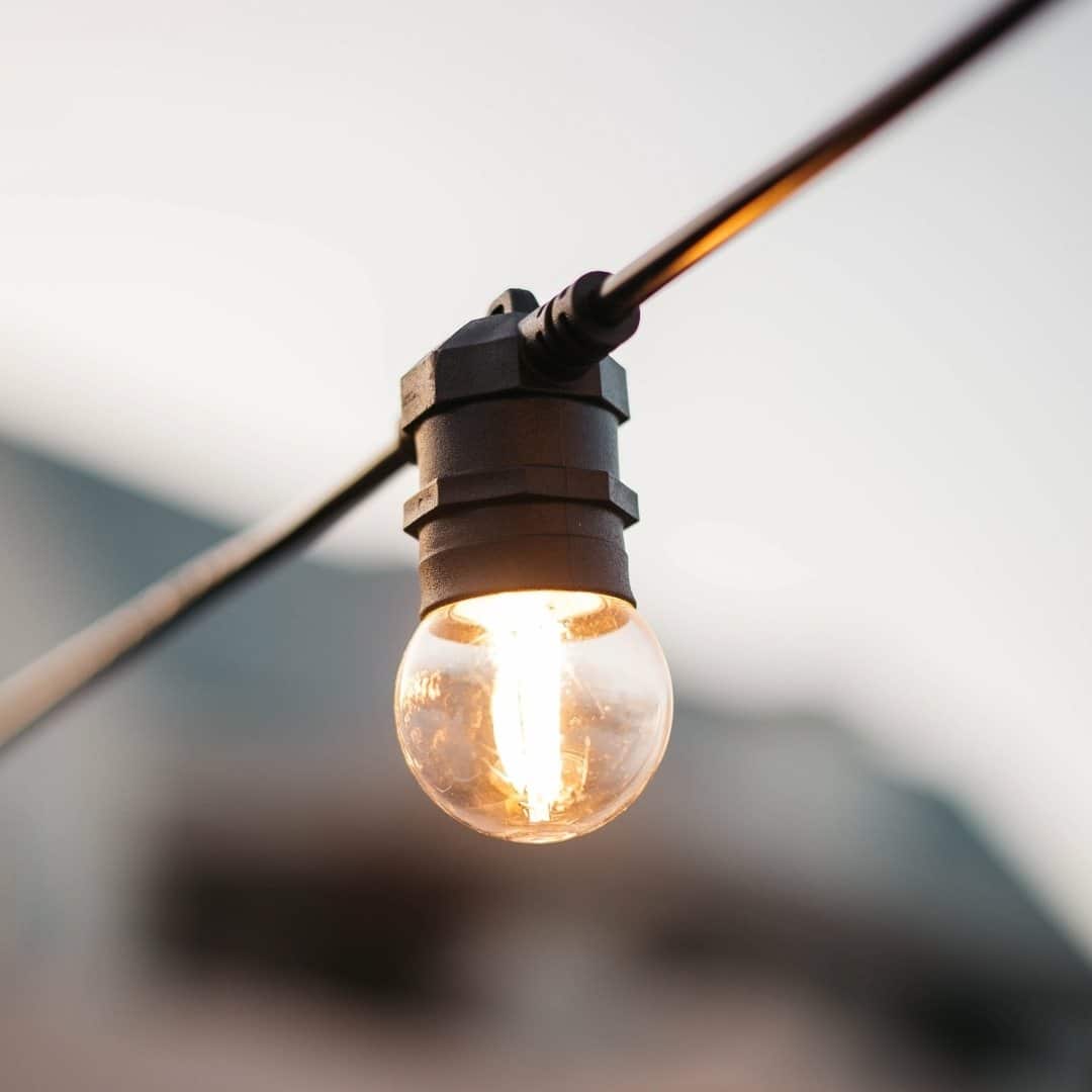 Stellar Lighting 20 LED Festoon Retro Bulb String Lights - 20m Warm White Outdoor String Lights 20m warm white retro bulb festoon string lights by Stellar Lighting.