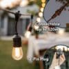 Stellar Lighting 20 m Festoon Vintage Bulb String Lights – Warm White (20 LED) Stellar Lighting 20 LED festoon vintage bulb string lights 20m warm white outdoors