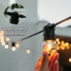 Outdoor festoon lights South Africa 10m LED string lights with IP65 weatherproof rating and warm white retro bulbs for patios and gardens