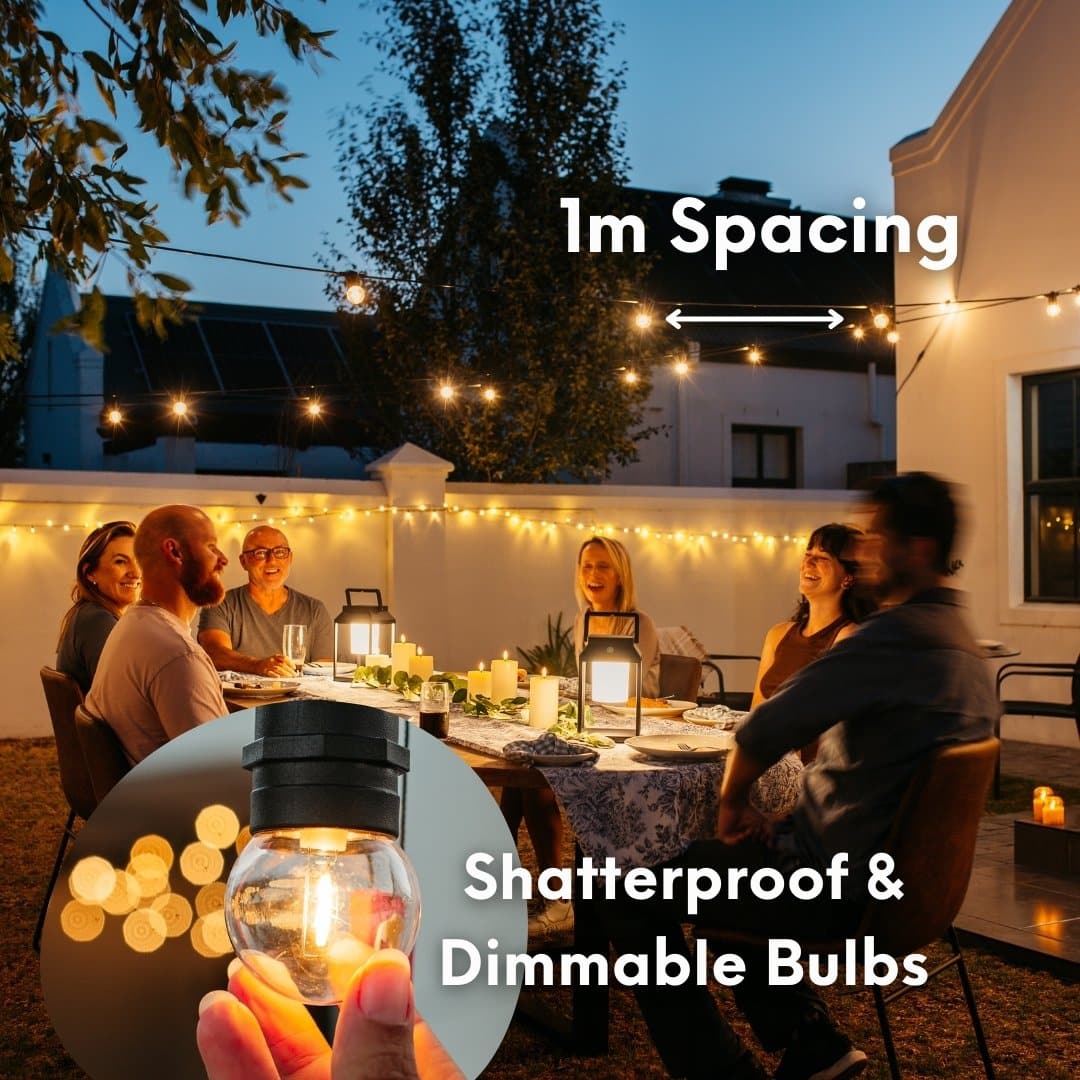 Stellar Lighting 10 LED Festoon Retro Bulb String Lights - 10m Warm White Outdoor String Lights in South Africa