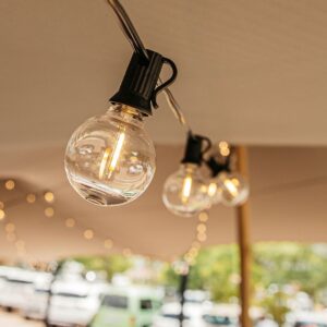 10m Classic String Lights | 25 LED Bulbs | Black Cable