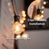 10m solar-powered warm white string lights with 25 LED bulbs for outdoor use in South Africa, perfect for gardens, patios, and load shedding lighting.