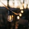 20m solar LED festoon string lights with vintage bulbs and ETFE Solar Panel