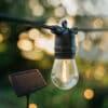 10m solar LED festoon string lights with vintage bulbs and ETFE Solar Panel