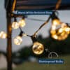 Solar 25 Wire LED Classic Retro Bulb String Lights - 10m Wind, Sun, and Water Proof Stellar Lighting Solar 25 Wire LED Classic Retro Bulb String Lights - 10m Wind, Sun, and Water Proof
