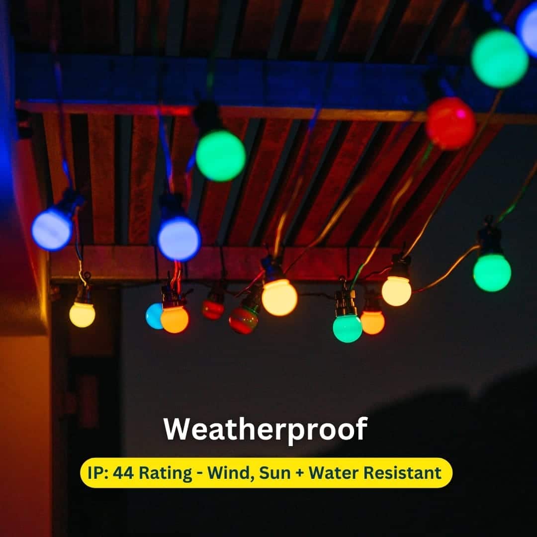 Stellar Lighting Solar 10 Multi-Colour LED Festoon Bulb String Lights - 10m