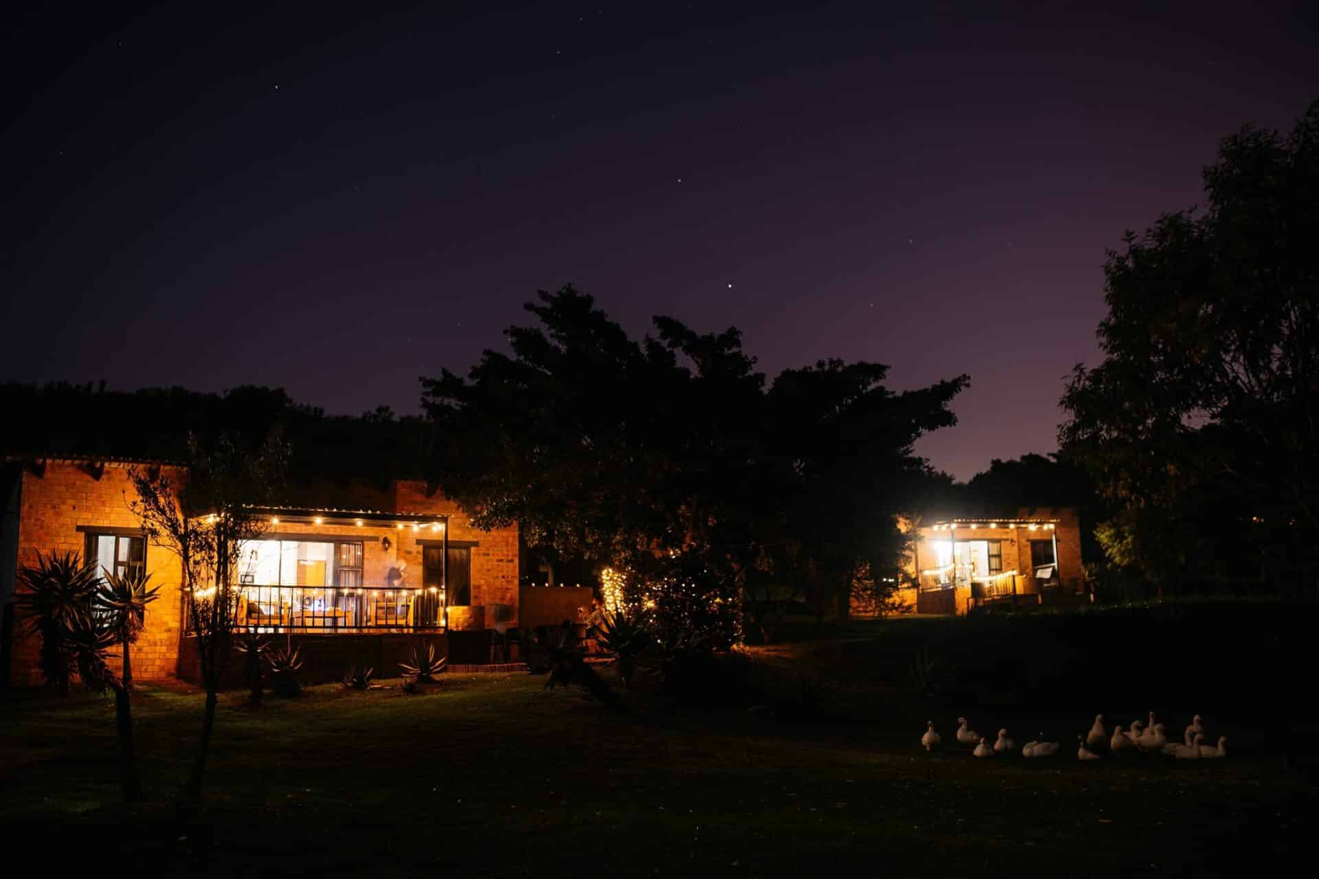 10m solar-powered warm white string lights with 25 LED bulbs for outdoor use in South Africa, perfect for gardens, patios, and load shedding lighting.