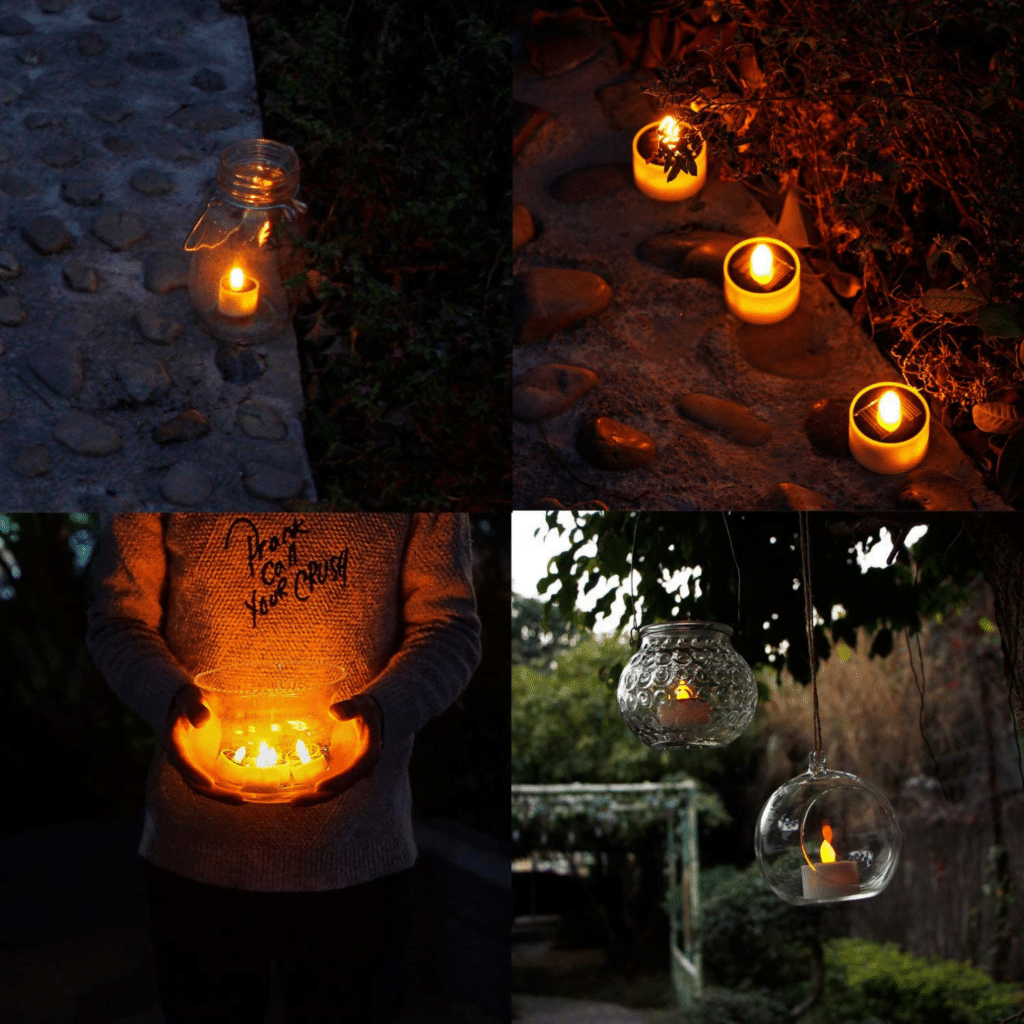 Solar Flameless LED Tea Light Candles 6 Pack