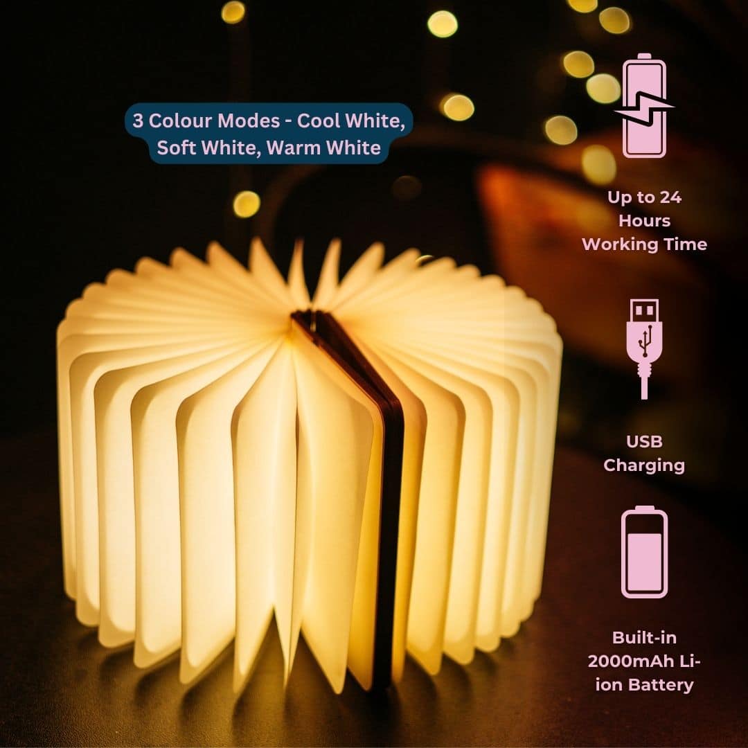 Rechargeable Novelty LED Book Night Light by Stellar Lighting