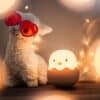 Soft silicone kids Egg night light with warm glow