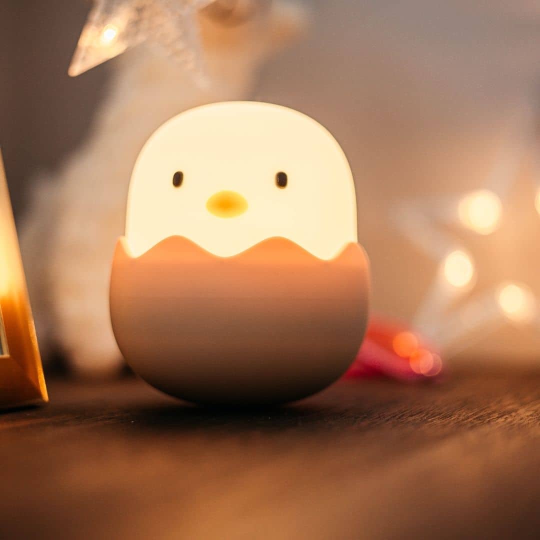 Soft silicone kids Egg night light with warm glow