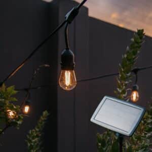 15m solar LED festoon heavy-duty vintage bulb string lights.