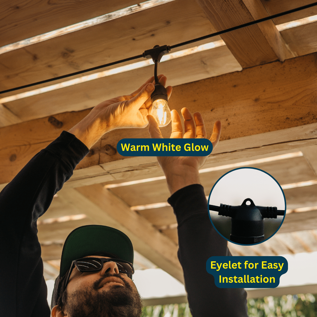 15m Solar 15 LED Festoon Heavy Duty Vintage Bulb String Lights 15m solar LED festoon heavy-duty vintage bulb string lights.