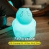 Rechargeable LED Kids HIPPO Night Light by Stellar Lighting