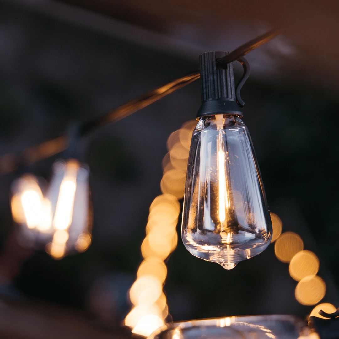 10m vintage LED bulb string lights for outdoor garden use.