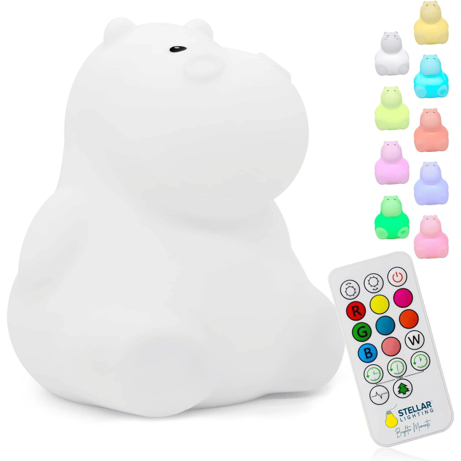 Rechargeable LED Kids HIPPO Night Light by Stellar Lighting
