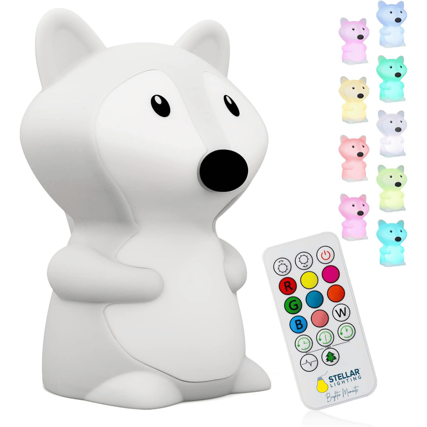 Cute fox-shaped night light emitting a gentle glow