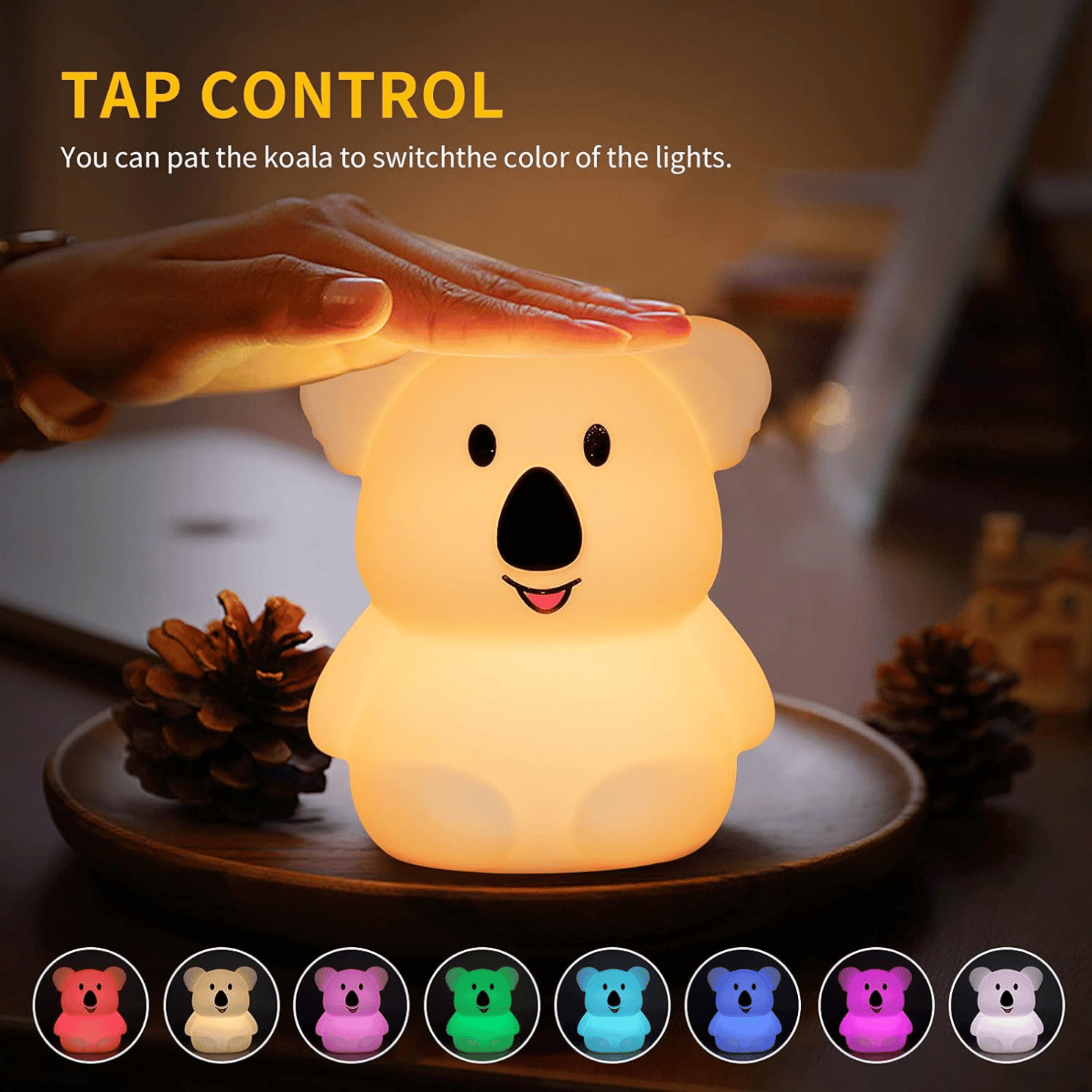 Adorable koala-shaped night light emitting a soft glow