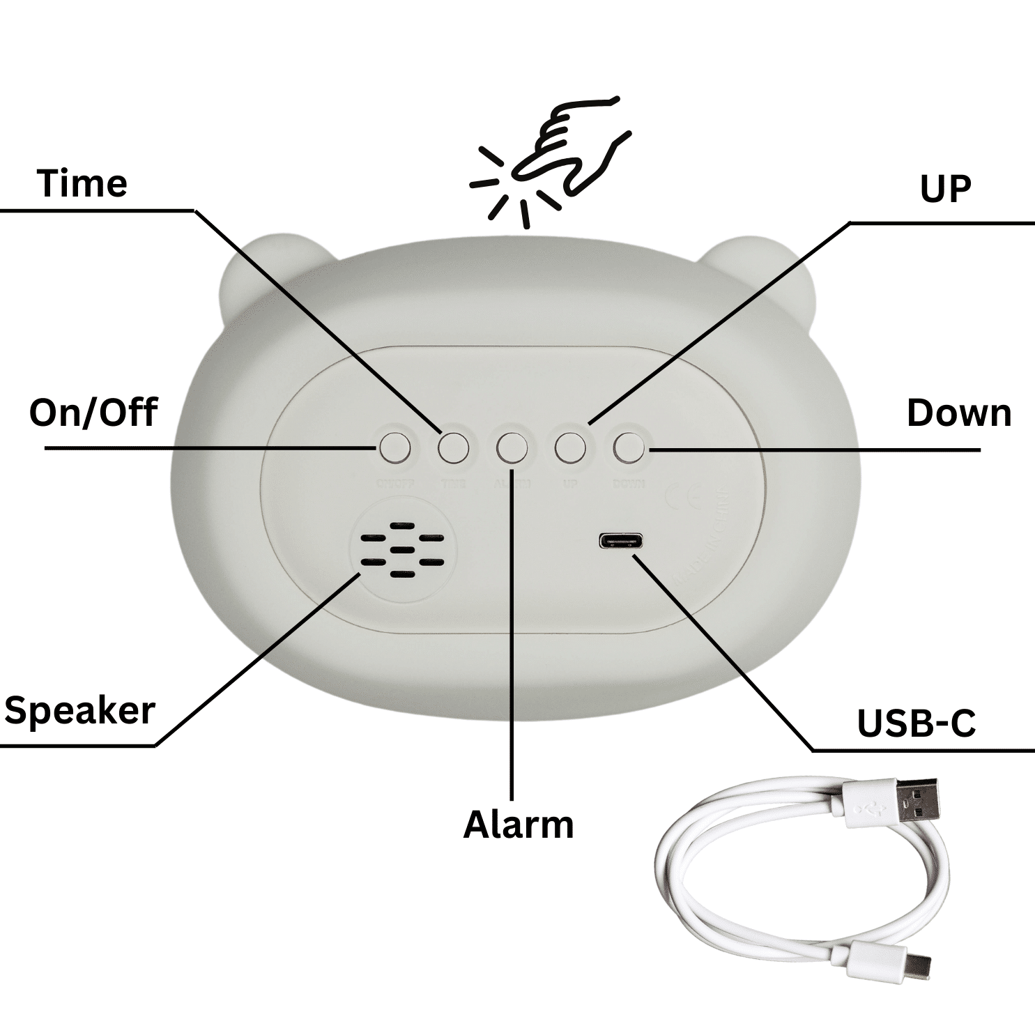 Rechargeable LED Kids CLOCK Night Light