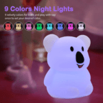 Adorable koala-shaped night light emitting a soft glow