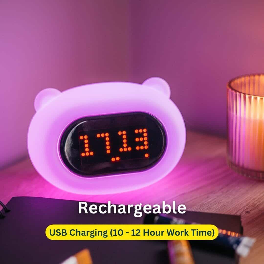 Rechargeable LED Kids CLOCK Night Light with talking