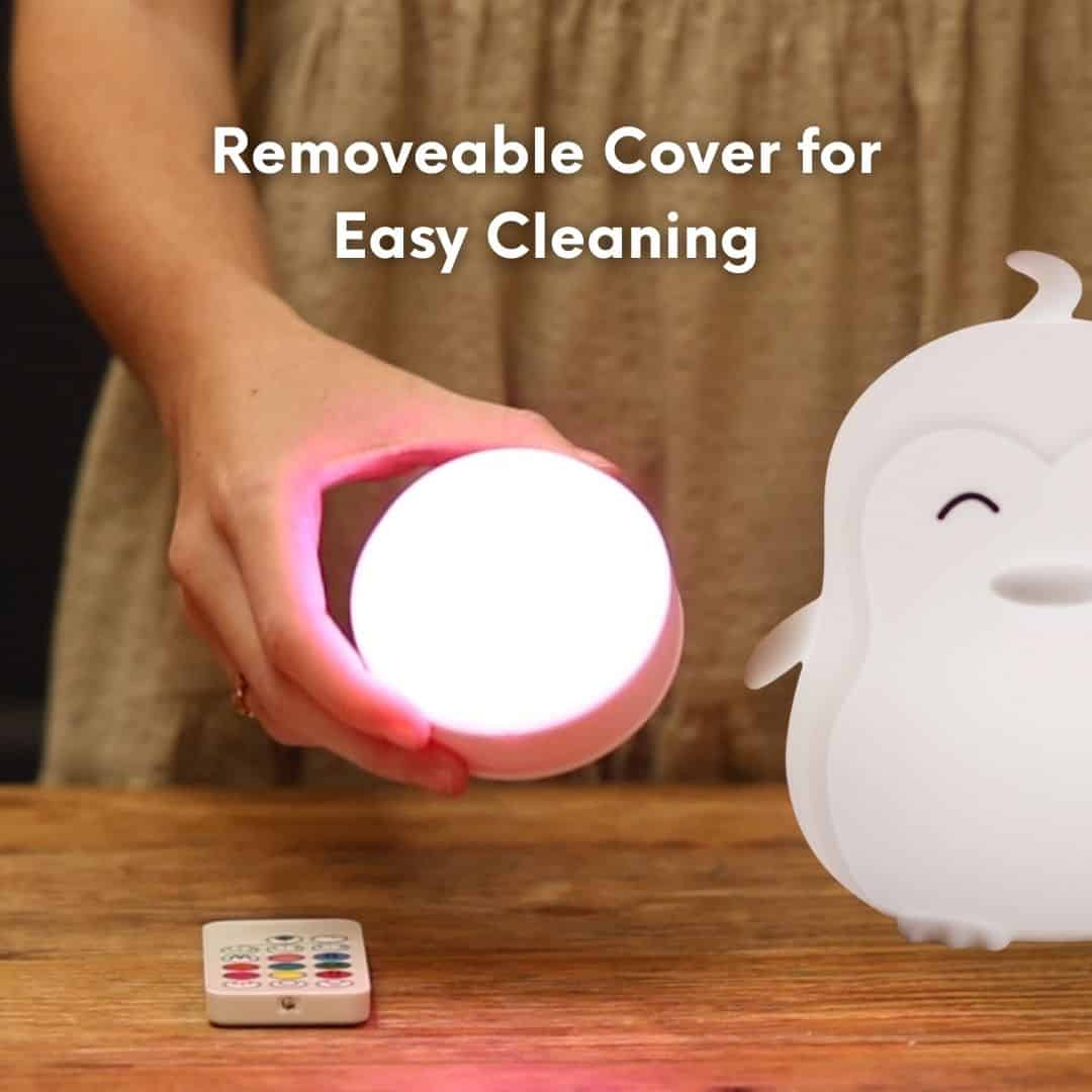 Soft silicone kids Penguin night light with warm glow
