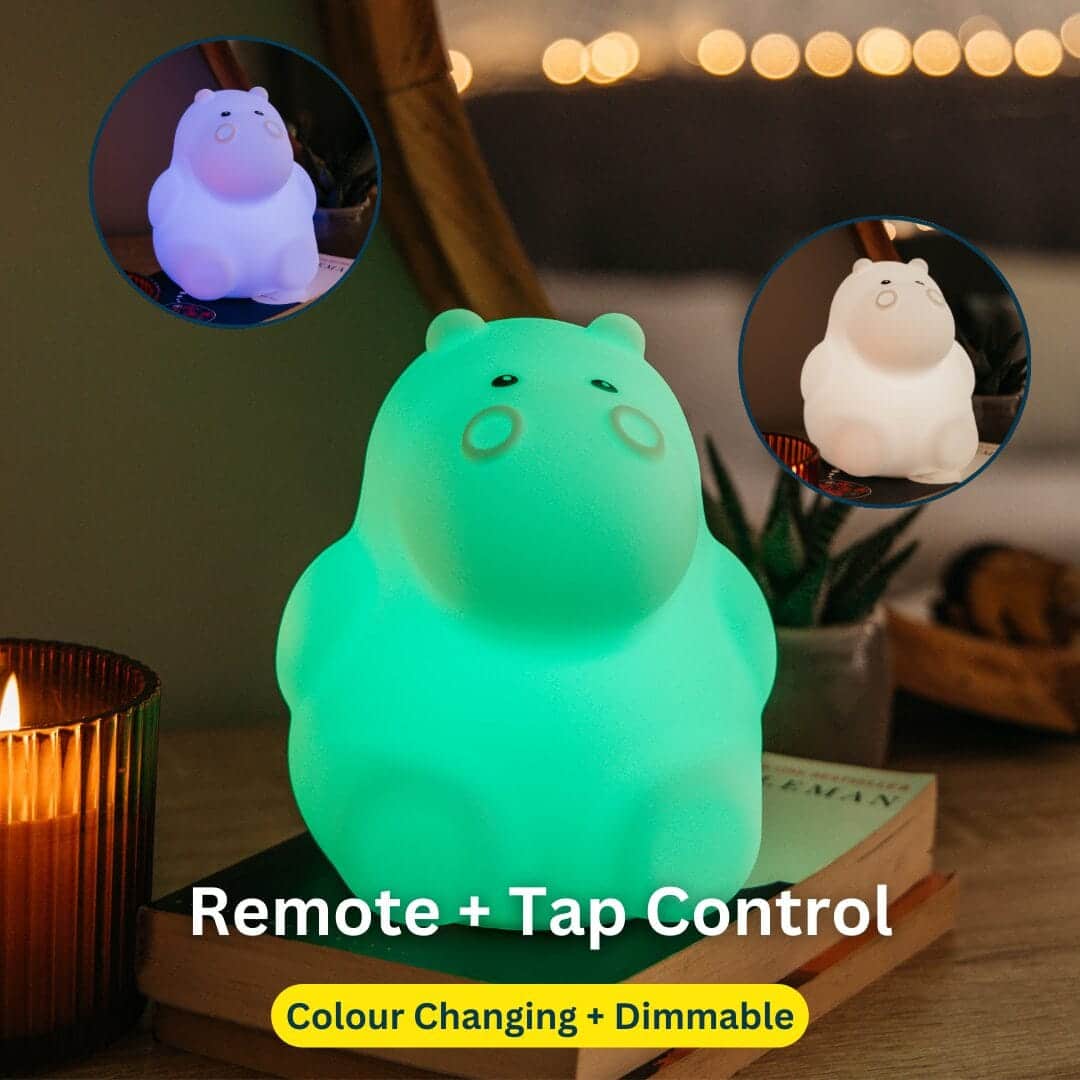 Rechargeable LED Kids HIPPO Night Light by Stellar Lighting