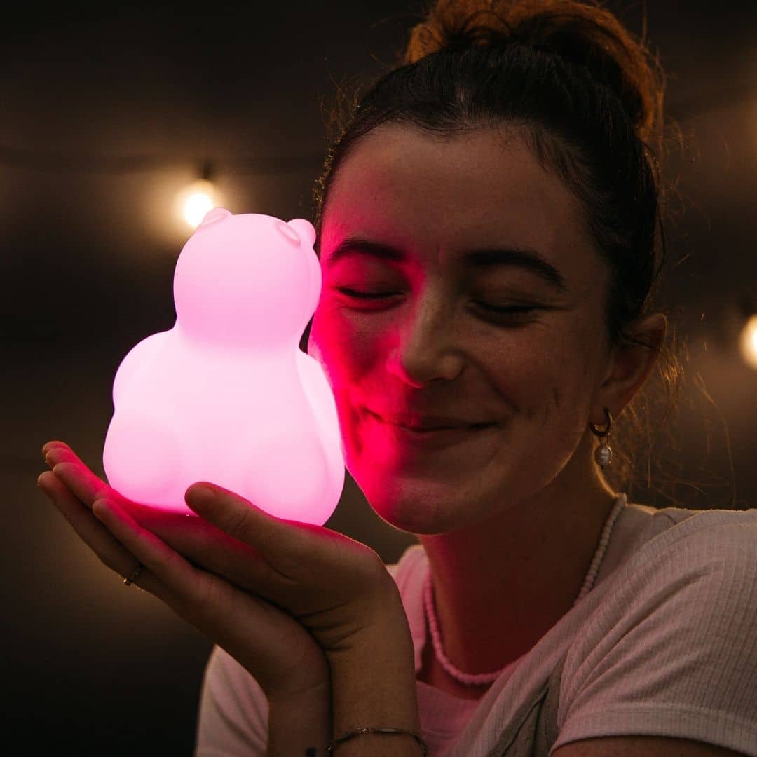 Hippo Night Light for kids – soft, colorful, rechargeable bedtime companion