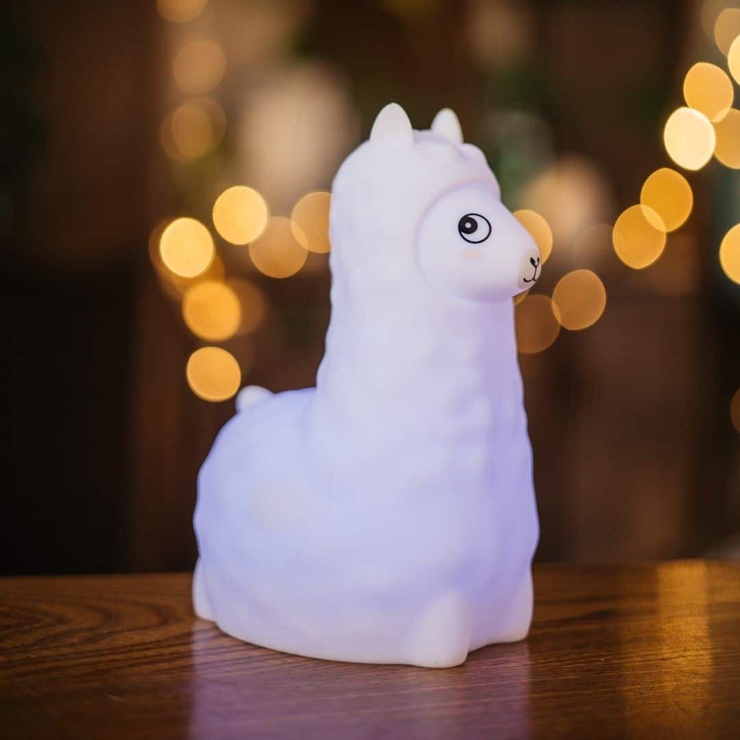 Llama Night Light for kids – soft, colorful, rechargeable bedtime companion with side-eye expression