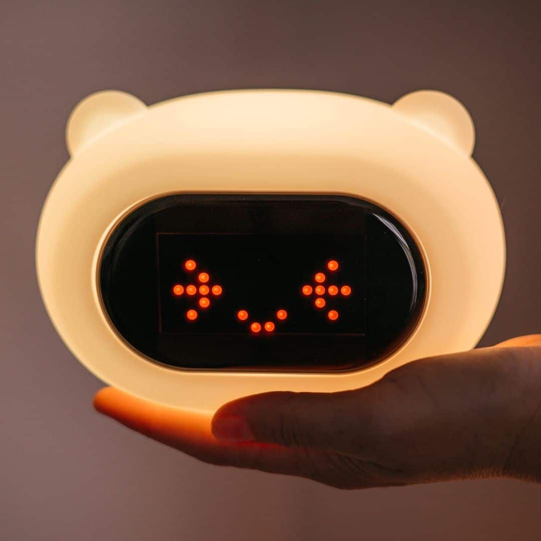 Bear shaped kids clock night light for bedroom comfort and soft bedtime lighting