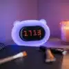 Rechargeable LED Kids CLOCK Night Light on bedside table