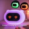 Lighties bear clock night light showing colour changing LED mode for kids