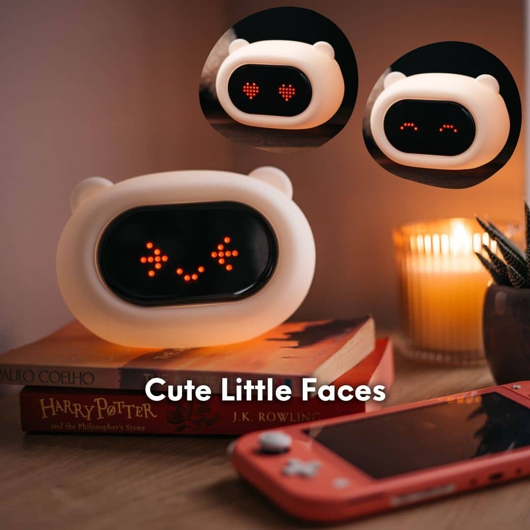 Bear shaped kids clock night light for bedroom comfort and soft bedtime lighting