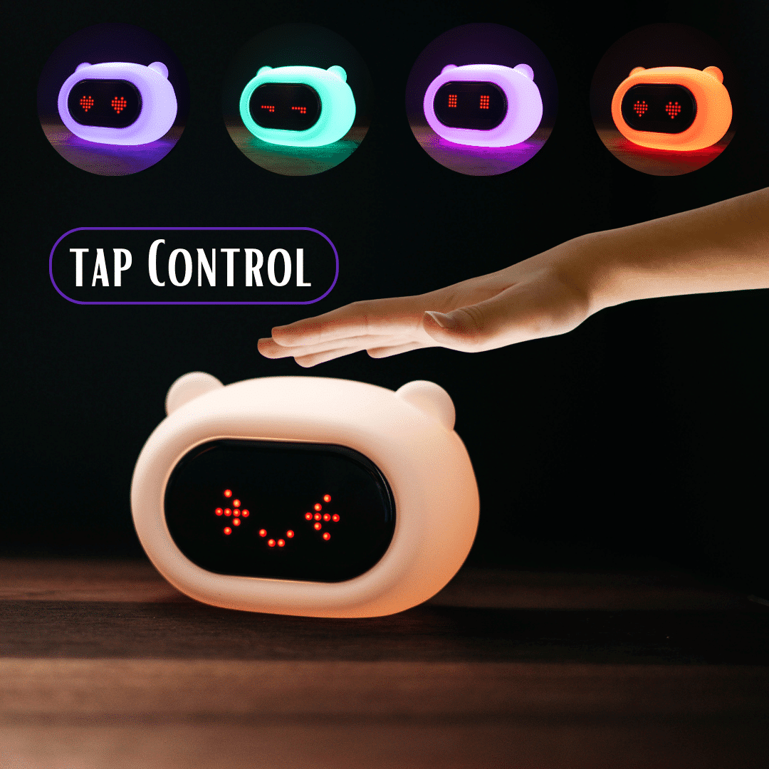 Rechargeable LED Kids CLOCK Night Light with Tap Control