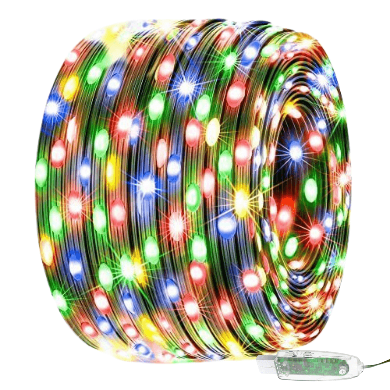 10m 200 Colourful LED Fairy Lights on Green Wire