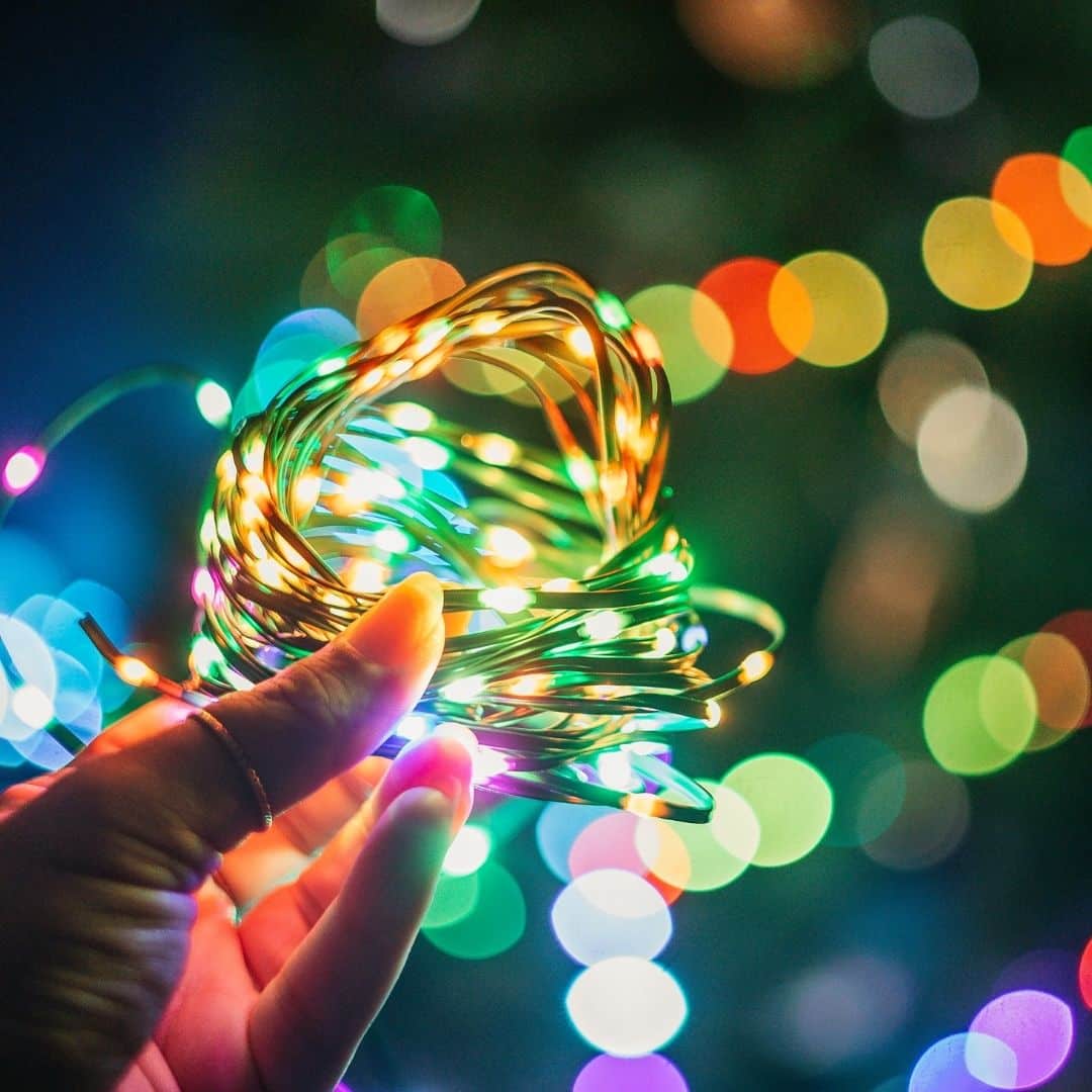 10m 200 Colourful LED Fairy Lights on Green Wire