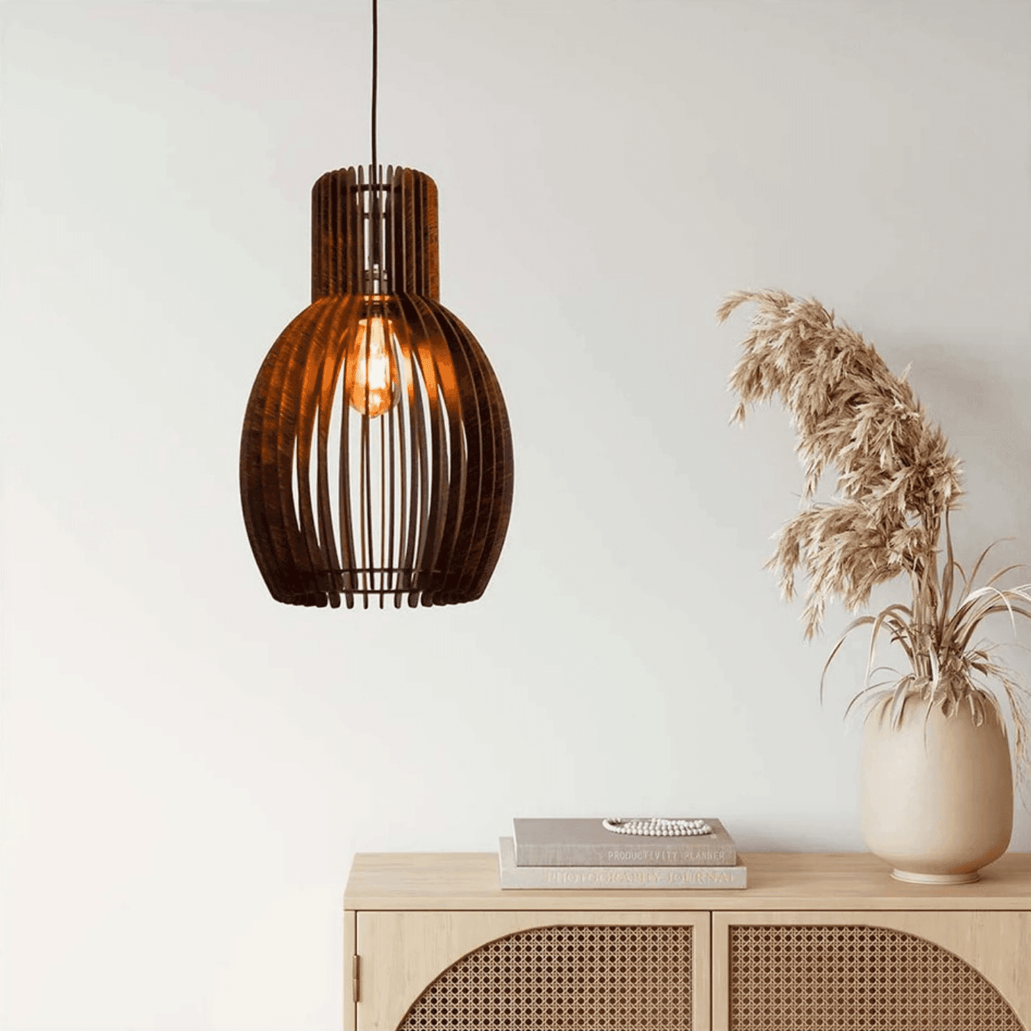 Scandinavian Style Bell Shape Chandelier Pendant by Stellar Lighting