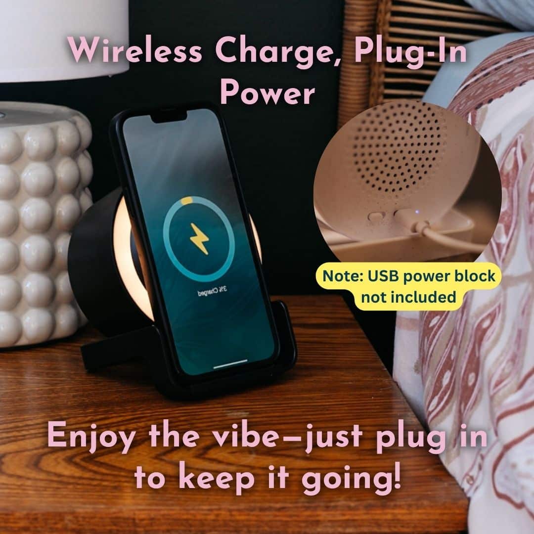 Bluetooth Speaker with Phone Charger & LED Touch Light | Plugged-In Power Bluetooth Speaker with Phone Charger and LED Touch Light – plugged in.