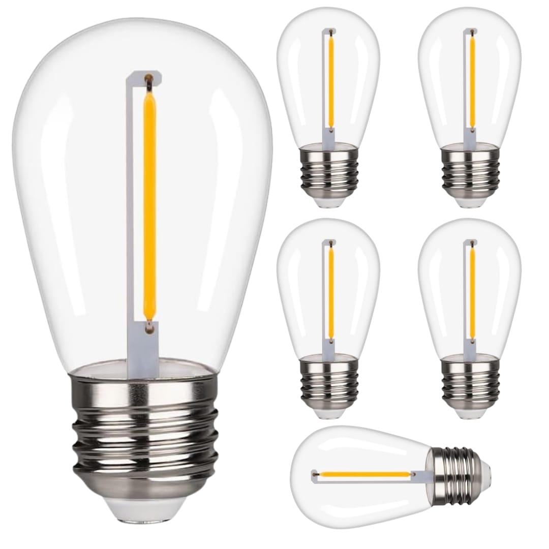 Solar Vintage Edison S14 LED E27 5V 6 Pack